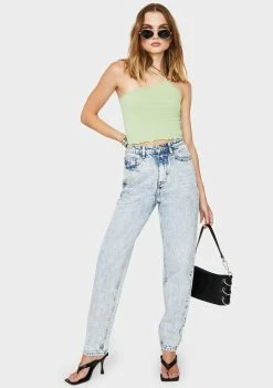 Momokrom Bottoms Mid Blue Acid Mom Jeans