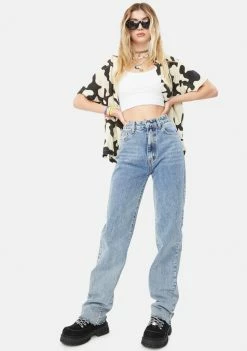 Momokrom Mid Blue Straight Leg Denim Jeans