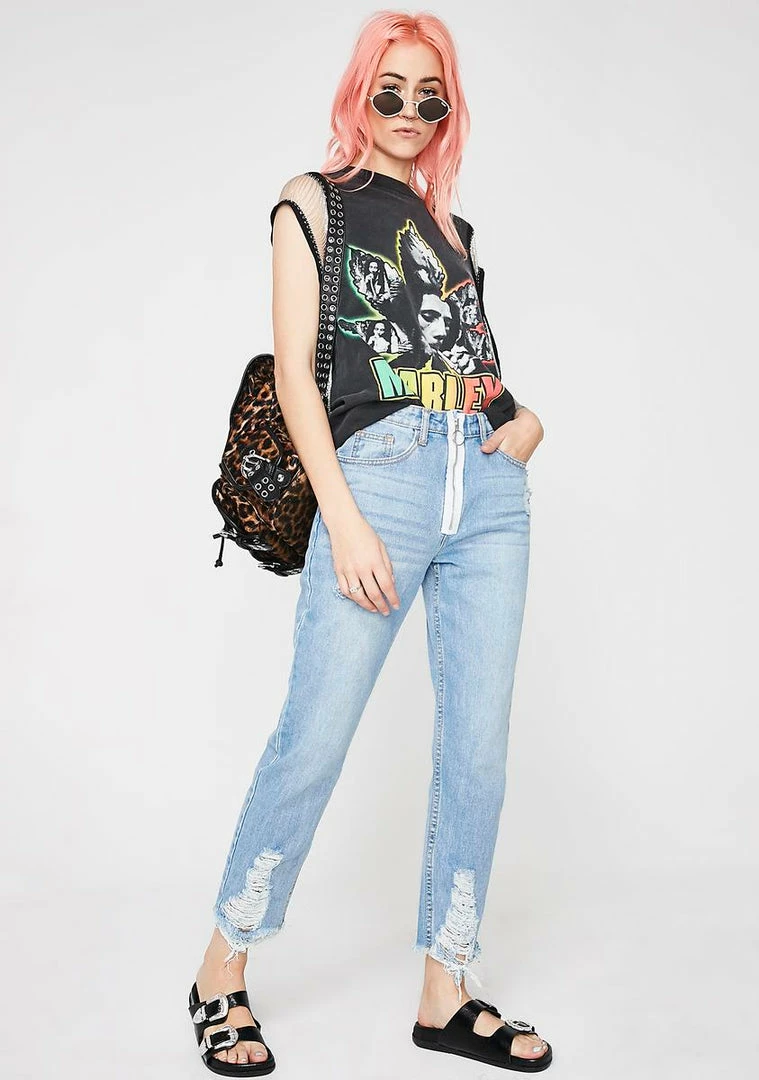 Momokrom Zip Front Jeans Bottoms 5 Momokrom Zip Front Jeans Bottoms