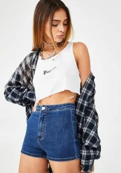 Momokrom Mid Wash Mini Shorts Bottoms