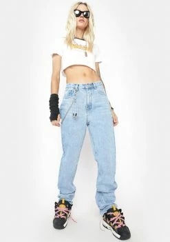 Momokrom Bottoms Light Wash Straight Leg Bum Rip Jeans 8 Momokrom Bottoms Light Wash Straight Leg Bum Rip Jeans