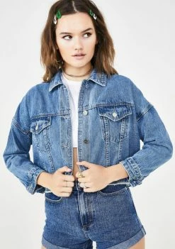 Momokrom Outerwear Raw Hem Denim Jacket