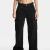 Momokrom Black Denim Low Rise Baggy Cargo Jeans Boyfriend Jeans