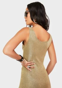 Momokrom Champagne Glitter Mini Dress