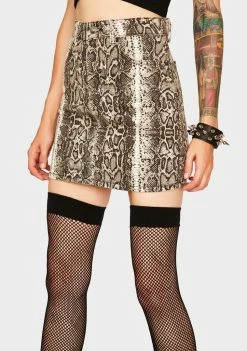 Momokrom Snake Print Denim Skirt
