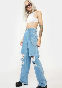 Momokrom High Rise Knee Distressed Boyfriend Jeans