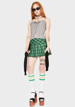 Momokrom Lace Micro Check Tank Top Tops