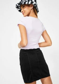 Momokrom Black Corduroy Mini Skirt Bottoms 9 Momokrom Black Corduroy Mini Skirt Bottoms