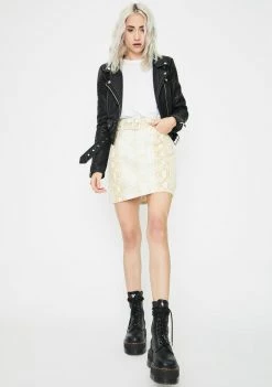 Momokrom Bottoms Brown Snake Belted Mini Skirt 8 Momokrom Bottoms Brown Snake Belted Mini Skirt