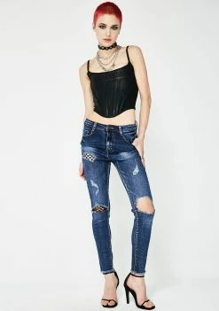 Momokrom Fishnet Jeans Bottoms