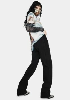 Momokrom True Black Baggy Jeans Bottoms
