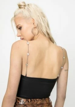 Momokrom Embellished Crop Bustier Top Tops