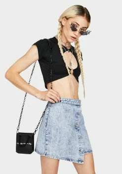 Momokrom Ice Blue Wrap Denim Skirt 7 Momokrom Ice Blue Wrap Denim Skirt