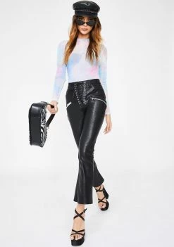 Momokrom Galactic Tie Dye Mock Neck Mesh Bodysuit Tops 7 Momokrom Galactic Tie Dye Mock Neck Mesh Bodysuit Tops