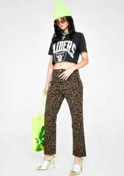 Momokrom Leopard Skinny Denim Jeans Bottoms