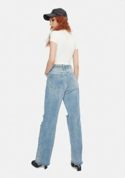 Momokrom Vintage Wash Distressed Wide Leg Jeans 9 Momokrom Vintage Wash Distressed Wide Leg Jeans