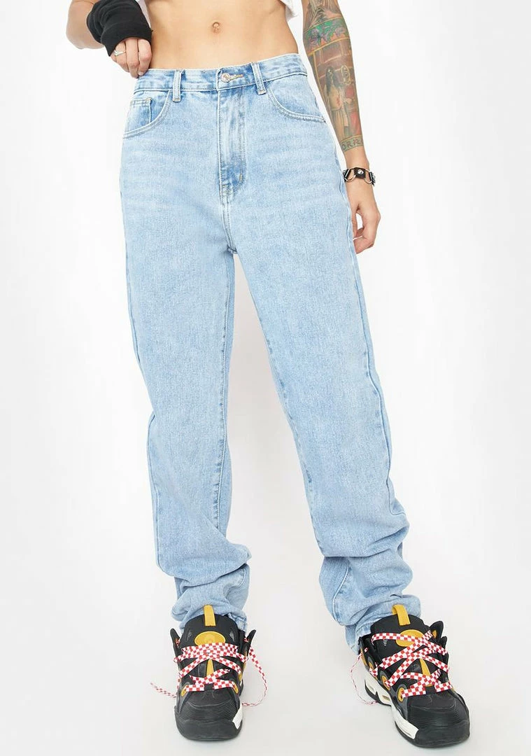 Momokrom Bottoms Light Wash Straight Leg Bum Rip Jeans 3 Momokrom Bottoms Light Wash Straight Leg Bum Rip Jeans