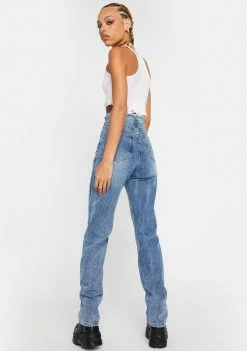 Momokrom Vintage Wash Raw Hem Straight Leg Jeans