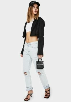 Momokrom Light Wash Distressed Bootleg Jeans