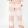 Momokrom Pink Tones Tie Dye Mid Rise Baggy Wide Leg Jeans Bottoms