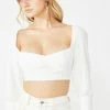 Momokrom White Cuff Bustier Crop Top Tops
