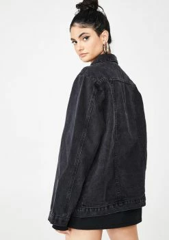 Momokrom Zip Sleeve Black Denim Jacket