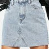 Momokrom Bottoms Light Acid Wash Denim Skirt
