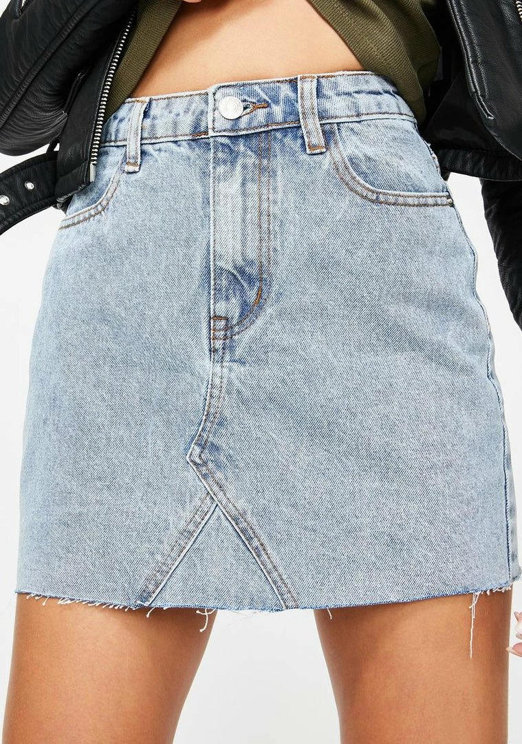 Momokrom Bottoms Light Acid Wash Denim Skirt 3 Momokrom Bottoms Light Acid Wash Denim Skirt