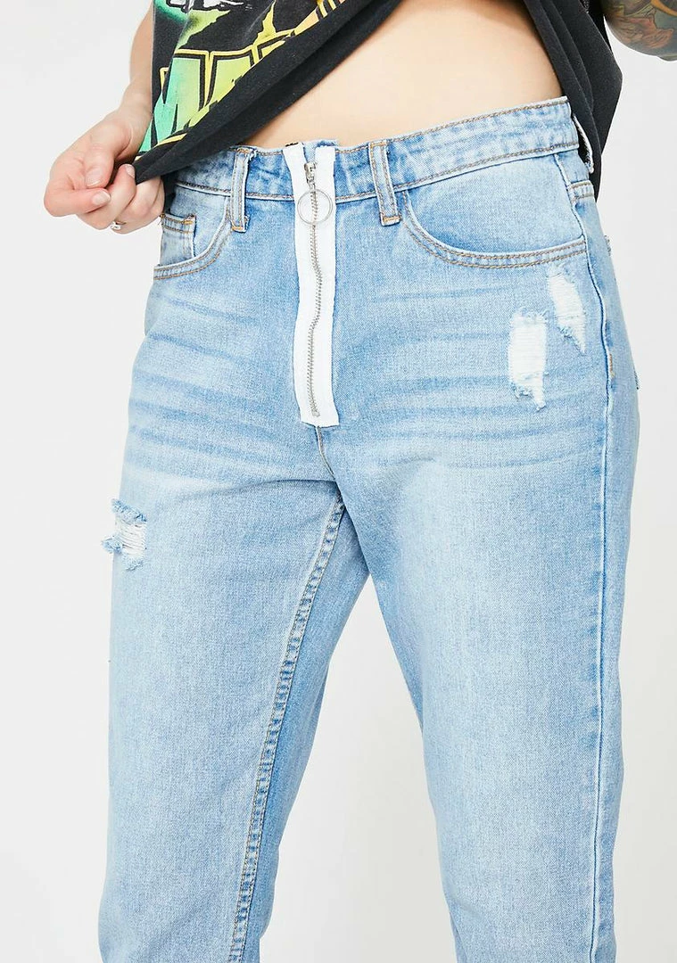 Momokrom Zip Front Jeans Bottoms 4 Momokrom Zip Front Jeans Bottoms