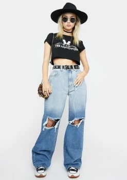 Momokrom Dip Dye Baggy Wide Leg Jeans