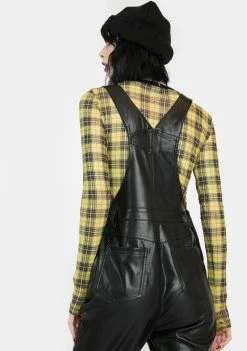 Momokrom Jumpsuits & Rompers PVC Soft Black Overalls