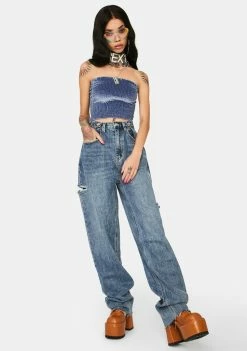 Momokrom Blue Velvet Ruched Bandeau Top 8 Momokrom Blue Velvet Ruched Bandeau Top