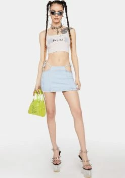 Momokrom Denim Mid Rise Cut-Out Tie Mini Skirt 8 Momokrom Denim Mid Rise Cut-Out Tie Mini Skirt