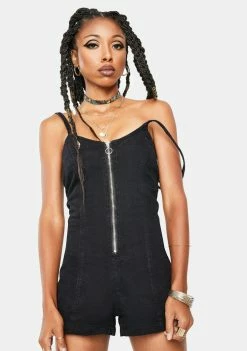 Momokrom Shop 13 Momokrom Black Zip Up Romper