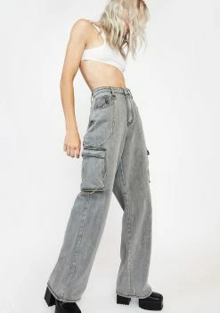 Momokrom High Rise Baggy Boyfriend Jeans With Chain Detail