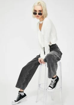 Momokrom Dark High-Waisted Mom Jeans Bottoms