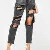 Momokrom Washed Black Extreme Distressed Jeans