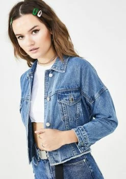 Momokrom Outerwear Raw Hem Denim Jacket