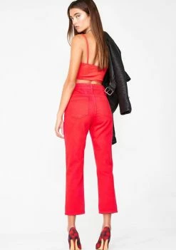 Momokrom Red Jeans Bottoms 10 Momokrom Red Jeans Bottoms