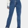 Momokrom Dark Wash Extra Long Straight Jeans Bottoms