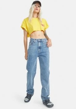 Momokrom Mid Blue Straight Leg Denim Jeans