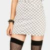 Momokrom Checkered Denim Skirt Bottoms
