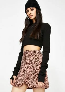 Momokrom Bottoms Leopard Print Wrap Skirt