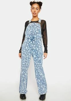 Momokrom Painted Leopard Denim Overalls
