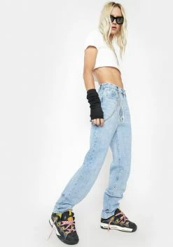 Momokrom Bottoms Light Wash Straight Leg Bum Rip Jeans 7 Momokrom Bottoms Light Wash Straight Leg Bum Rip Jeans