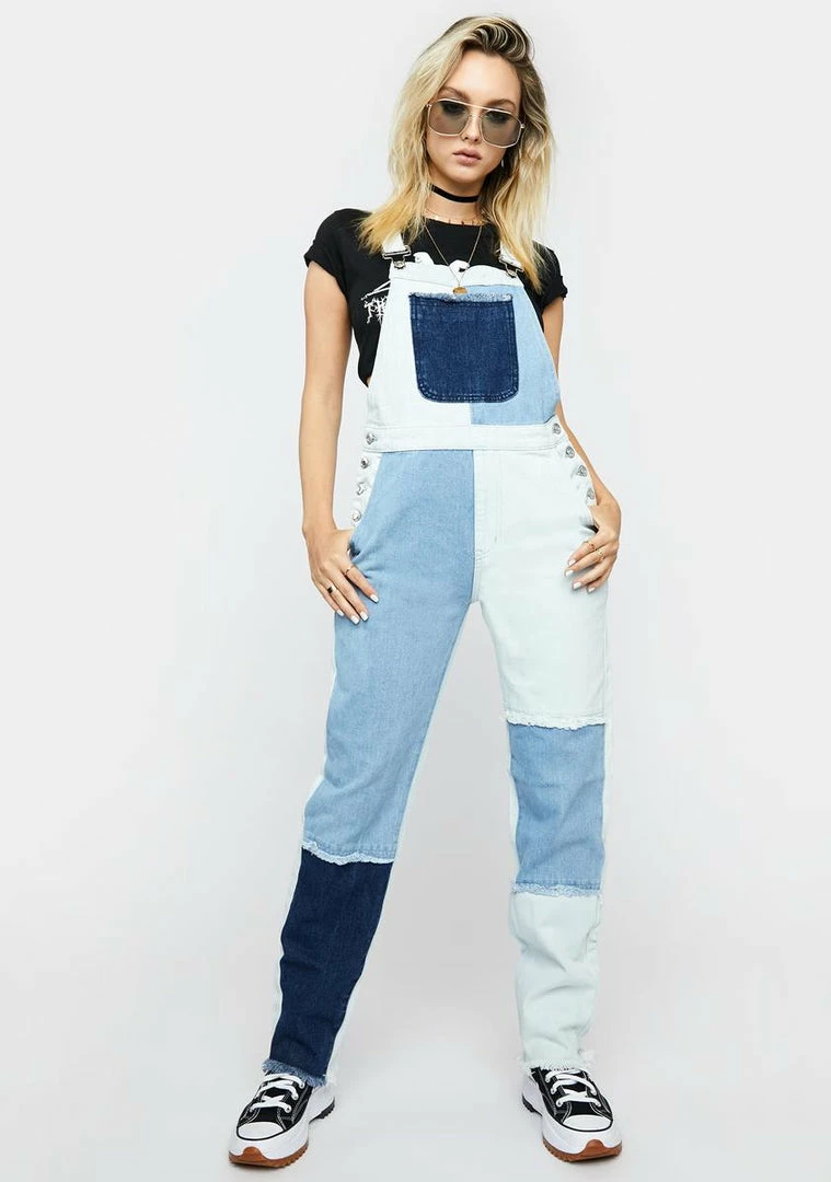 Momokrom Distressed Patchwork Denim Overalls 5 Momokrom Distressed Patchwork Denim Overalls