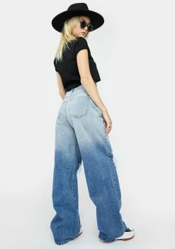 Momokrom Dip Dye Baggy Wide Leg Jeans