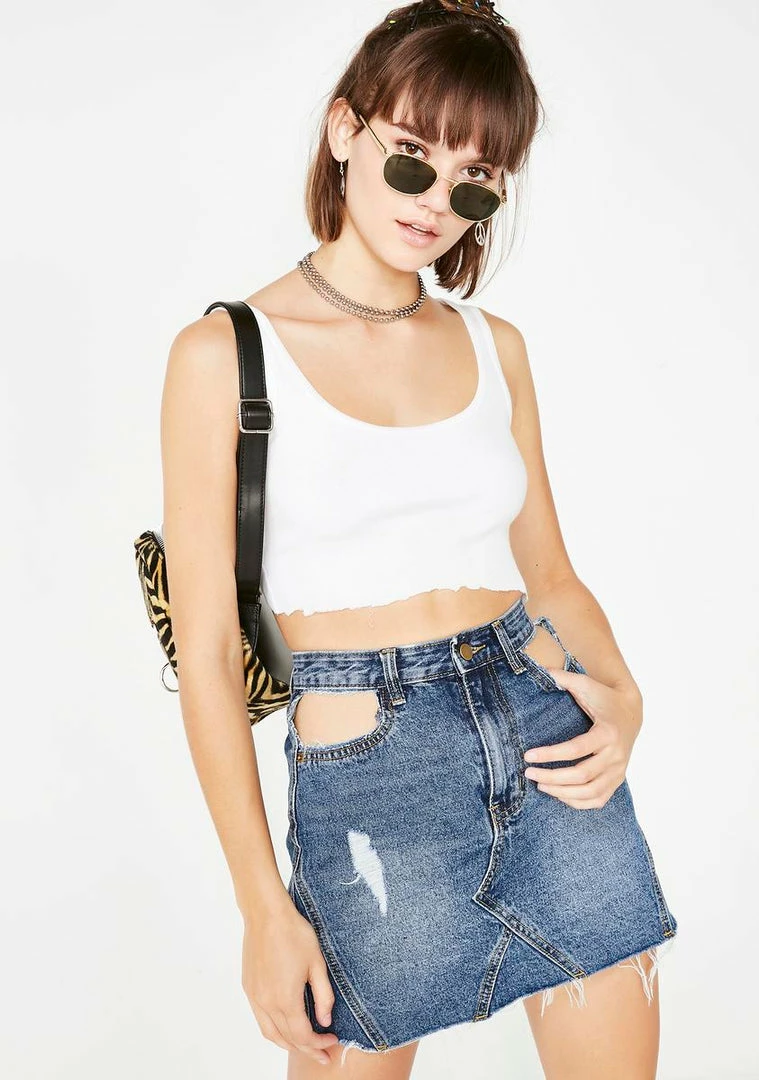 Momokrom Cut Out Pocket Denim Skirt 4 Momokrom Cut Out Pocket Denim Skirt