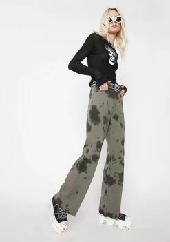 Momokrom Grey Tie Dye High Waist Jeans