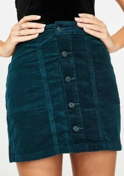 Momokrom Corduroy Button Down Mini Skirt Bottoms